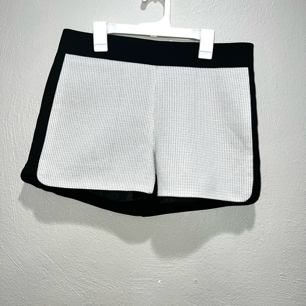 J Crew Waffle Knit Black White Shorts